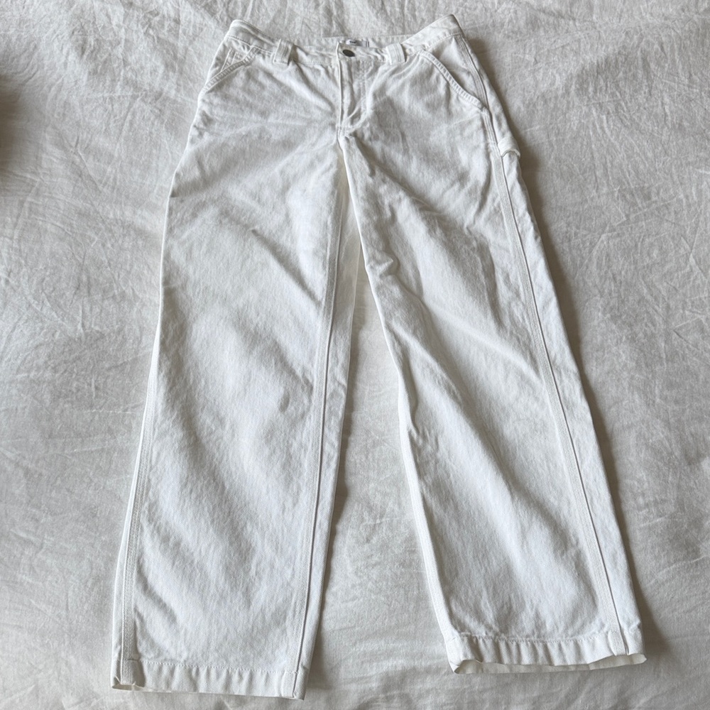 TNA White Wide-Leg Jeans